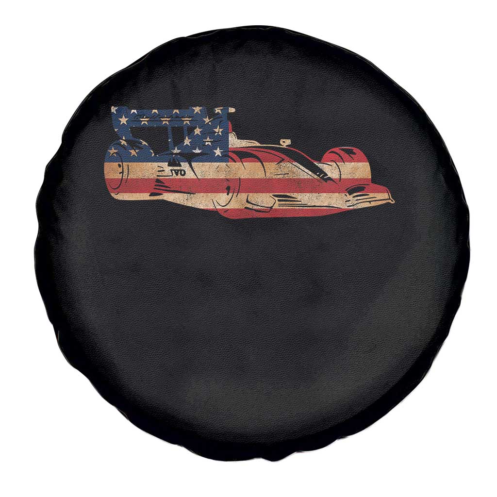 Racing Car Spare Tire Cover Retro Style Vintage American Flag - Wonder Print Shop