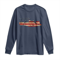 Racing Car Long Sleeve Shirt Retro Style Vintage American Flag - Wonder Print Shop