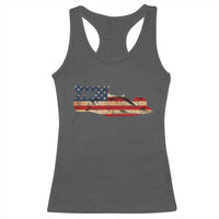 Racing Car Racerback Tank Top Retro Style Vintage American Flag - Wonder Print Shop