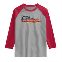 Racing Car Raglan Shirt Retro Style Vintage American Flag - Wonder Print Shop