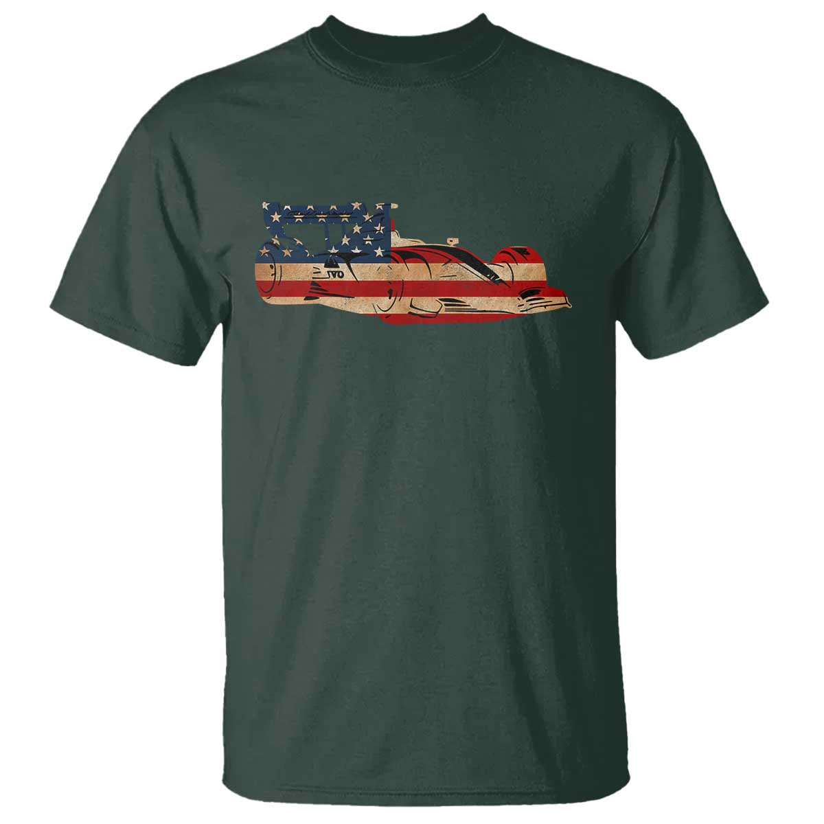 Racing Car T Shirt Retro Style Vintage American Flag - Wonder Print Shop