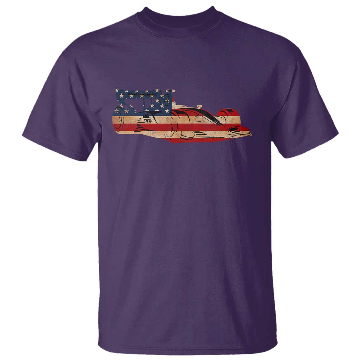 Racing Car T Shirt Retro Style Vintage American Flag - Wonder Print Shop