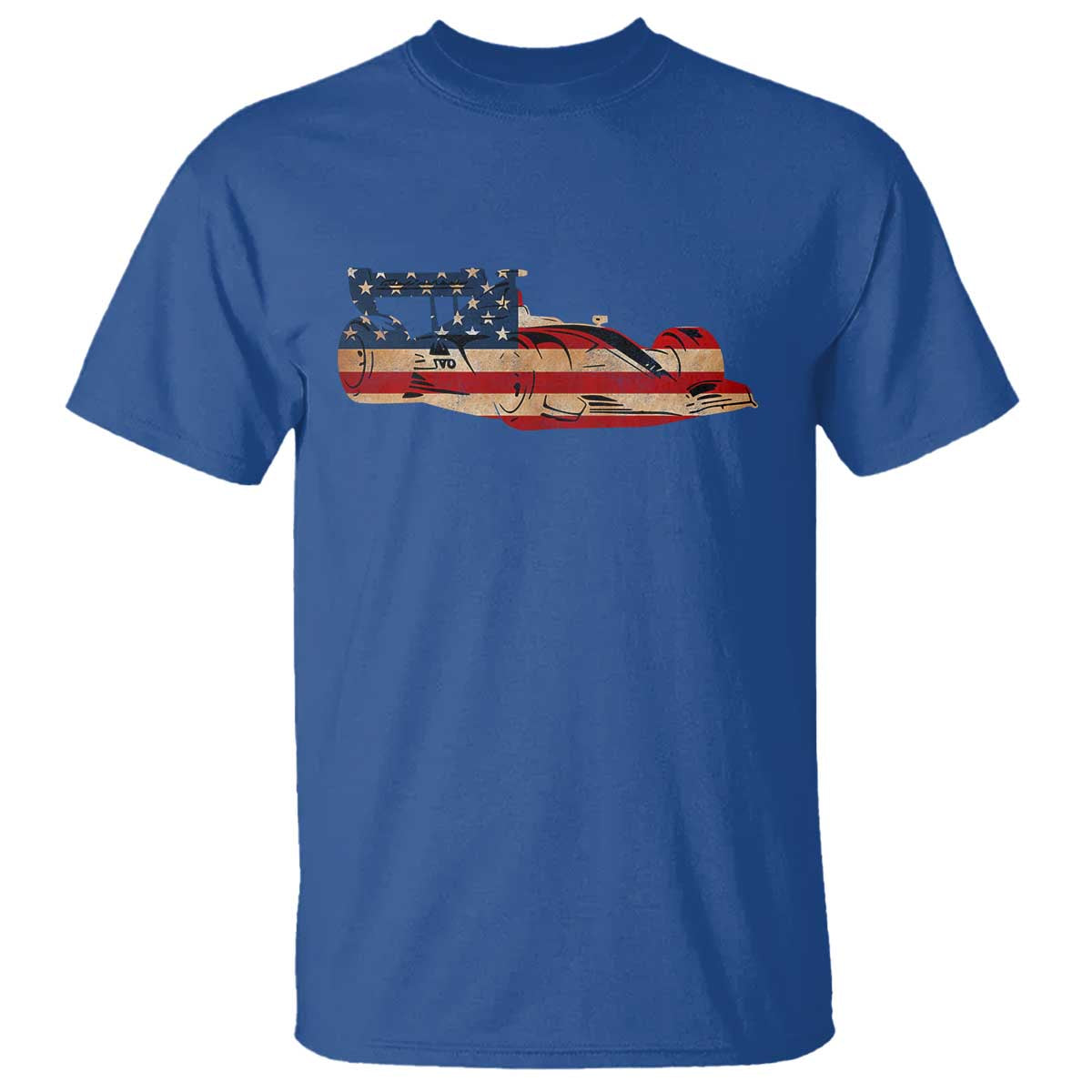 Racing Car T Shirt Retro Style Vintage American Flag - Wonder Print Shop