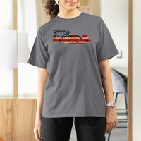Racing Car T Shirt For Women Retro Style Vintage American Flag - Wonder Print Shop