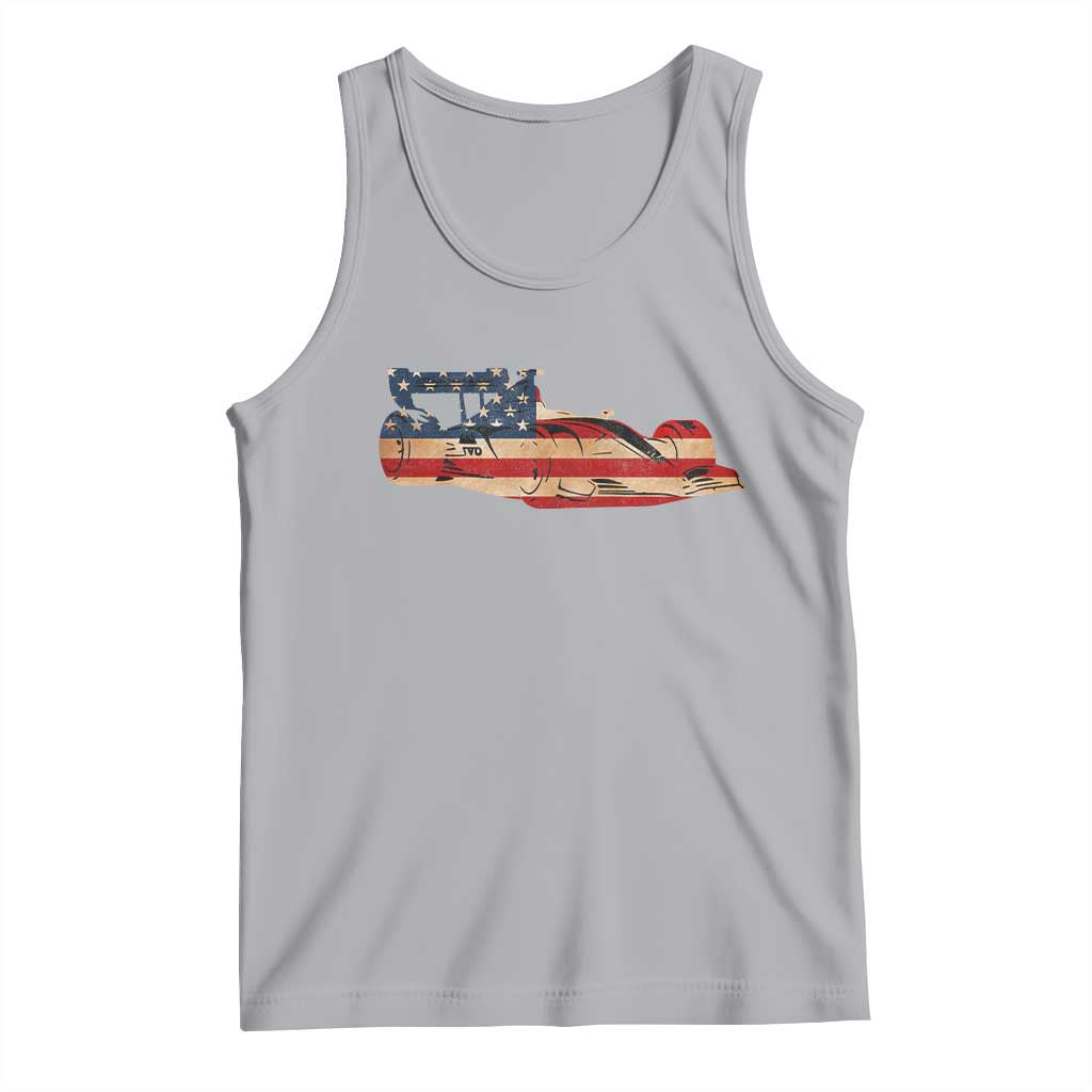 Racing Car Tank Top Retro Style Vintage American Flag - Wonder Print Shop