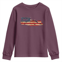 Racing Car Youth Sweatshirt Retro Style Vintage American Flag - Wonder Print Shop