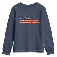 Racing Car Youth Sweatshirt Retro Style Vintage American Flag - Wonder Print Shop