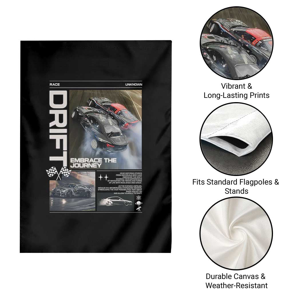 Vintage Japanese Drift Race Car Garden Flag Cool Retro Vintage JDM Tokyo Japan Drifting - Wonder Print Shop