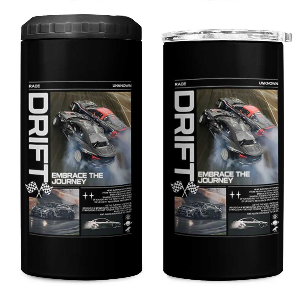 Vintage Japanese Drift Race Car 4 in 1 Can Cooler Tumbler Cool Retro Vintage JDM Tokyo Japan Drifting - Wonder Print Shop