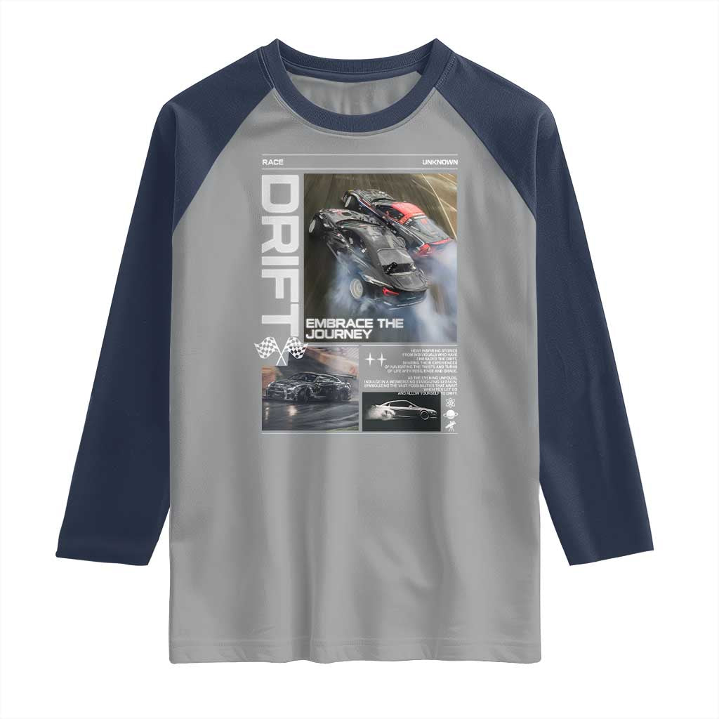 Vintage Japanese Drift Race Car Raglan Shirt Cool Retro Vintage JDM Tokyo Japan Drifting - Wonder Print Shop