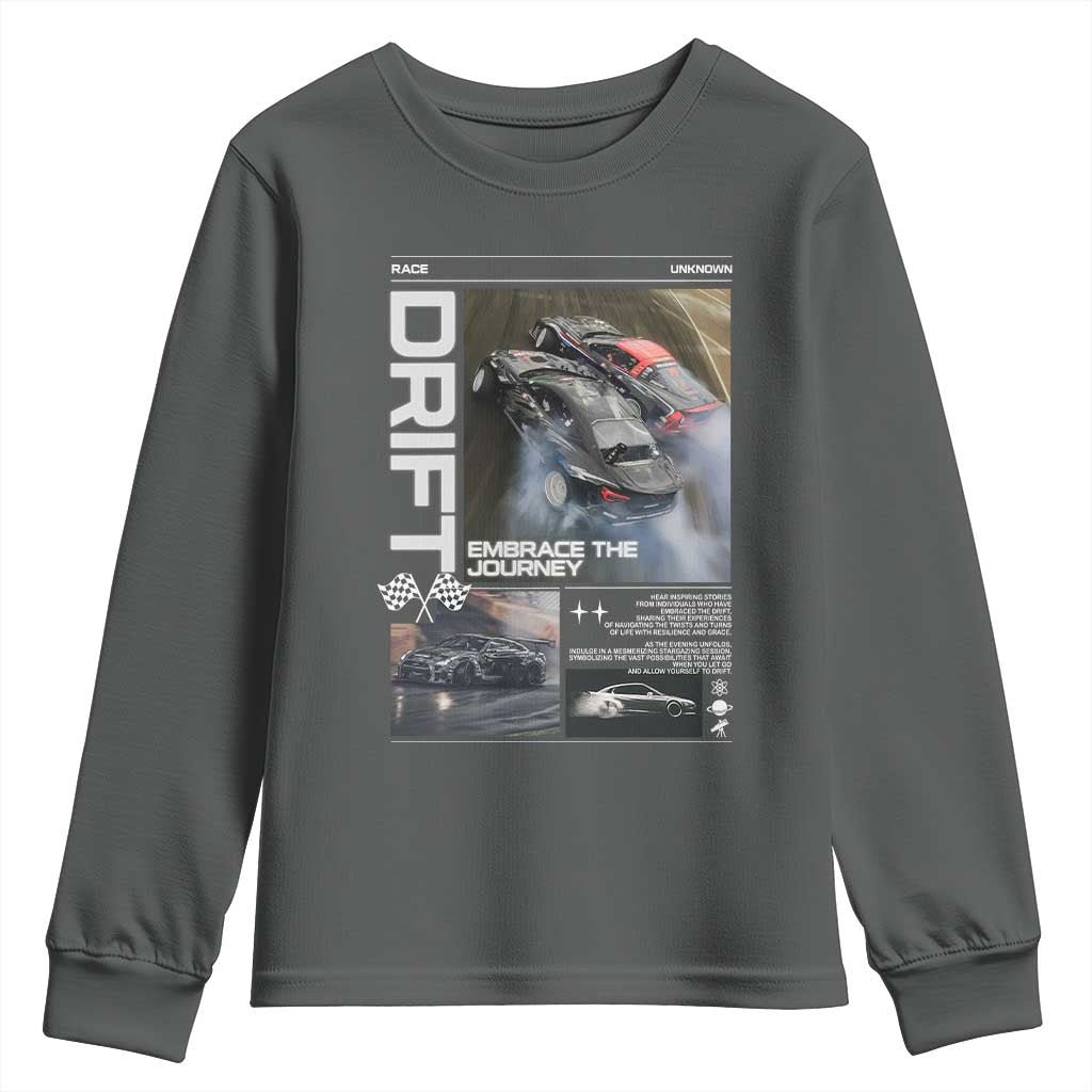 Vintage Japanese Drift Race Car Youth Sweatshirt Cool Retro Vintage JDM Tokyo Japan Drifting - Wonder Print Shop