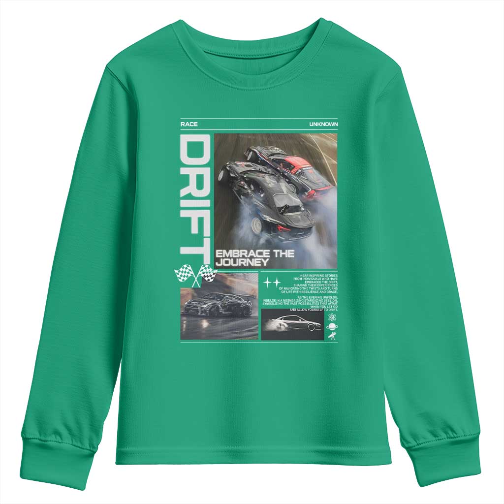 Vintage Japanese Drift Race Car Youth Sweatshirt Cool Retro Vintage JDM Tokyo Japan Drifting - Wonder Print Shop