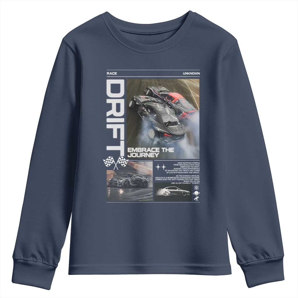 Vintage Japanese Drift Race Car Youth Sweatshirt Cool Retro Vintage JDM Tokyo Japan Drifting - Wonder Print Shop