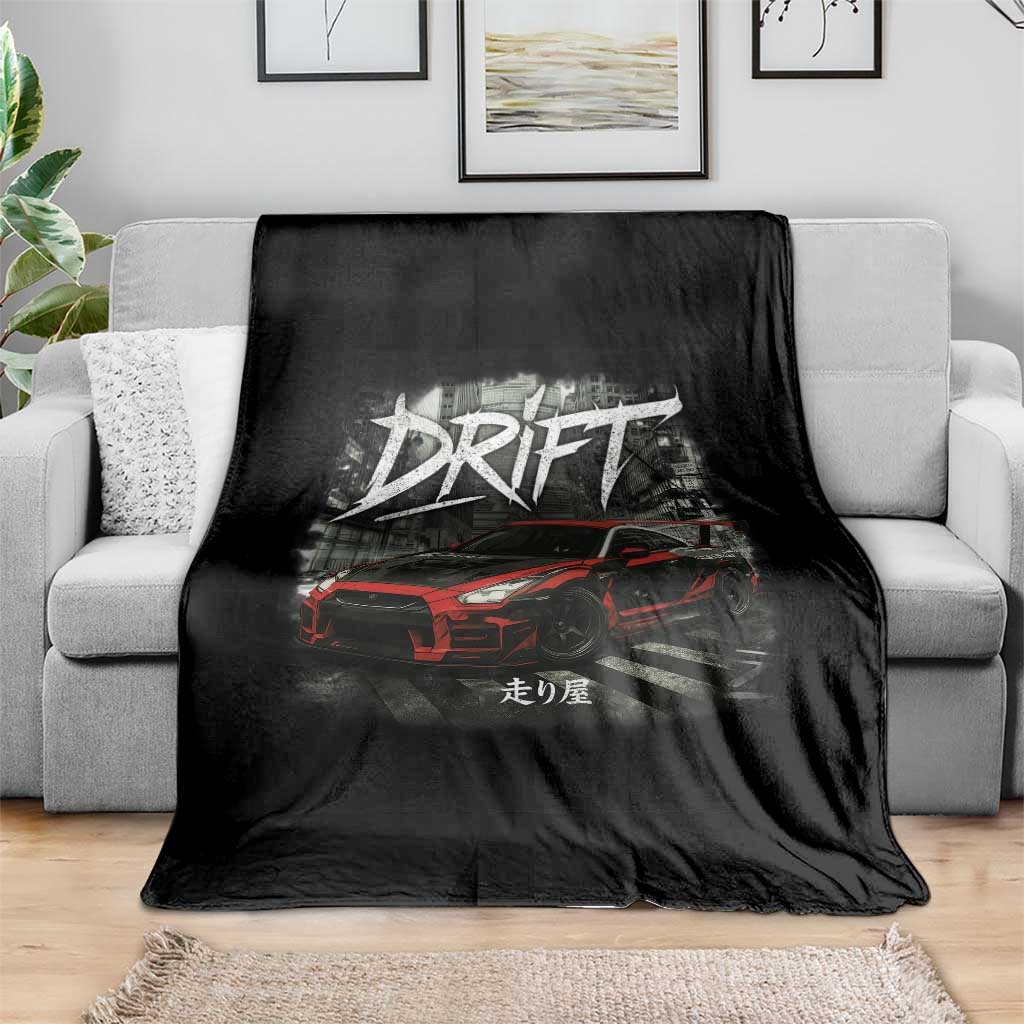 Vintage Japanese Drift Race Car Throw Blanket Retro Vintage JDM Tokyo Japan Drifting - Wonder Print Shop