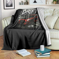 Vintage Japanese Drift Race Car Throw Blanket Retro Vintage JDM Tokyo Japan Drifting - Wonder Print Shop