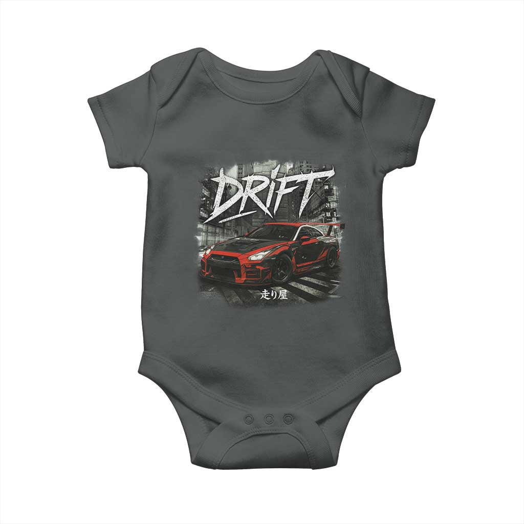 Vintage Japanese Drift Race Car Baby Onesie Retro Vintage JDM Tokyo Japan Drifting - Wonder Print Shop