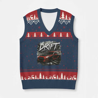 Vintage Japanese Drift Race Car V-Neck Knit Sweater Vest Retro Vintage JDM Tokyo Japan Drifting - Wonder Print Shop