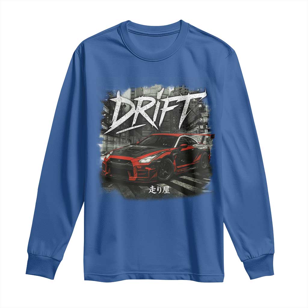 Vintage Japanese Drift Race Car Long Sleeve Shirt Retro Vintage JDM Tokyo Japan Drifting - Wonder Print Shop