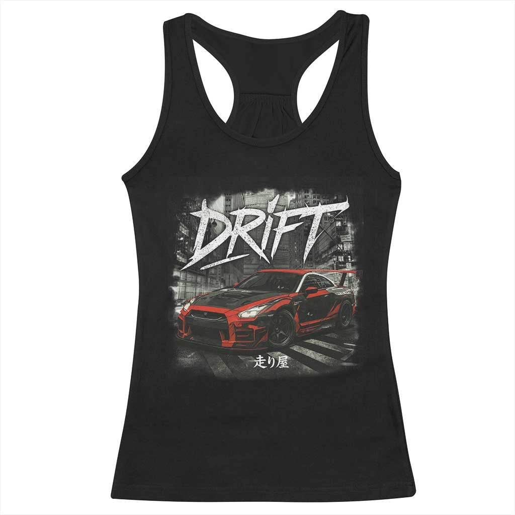 Vintage Japanese Drift Race Car Racerback Tank Top Retro Vintage JDM Tokyo Japan Drifting - Wonder Print Shop