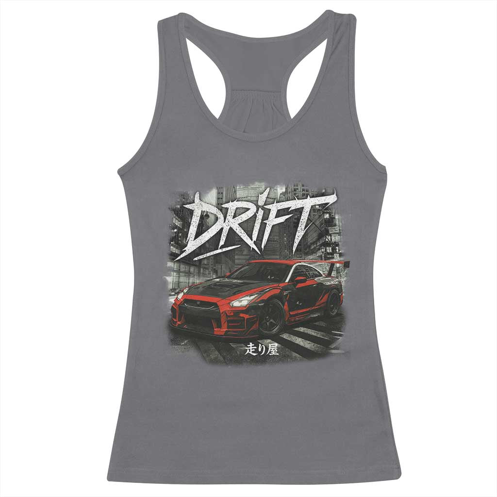 Vintage Japanese Drift Race Car Racerback Tank Top Retro Vintage JDM Tokyo Japan Drifting - Wonder Print Shop