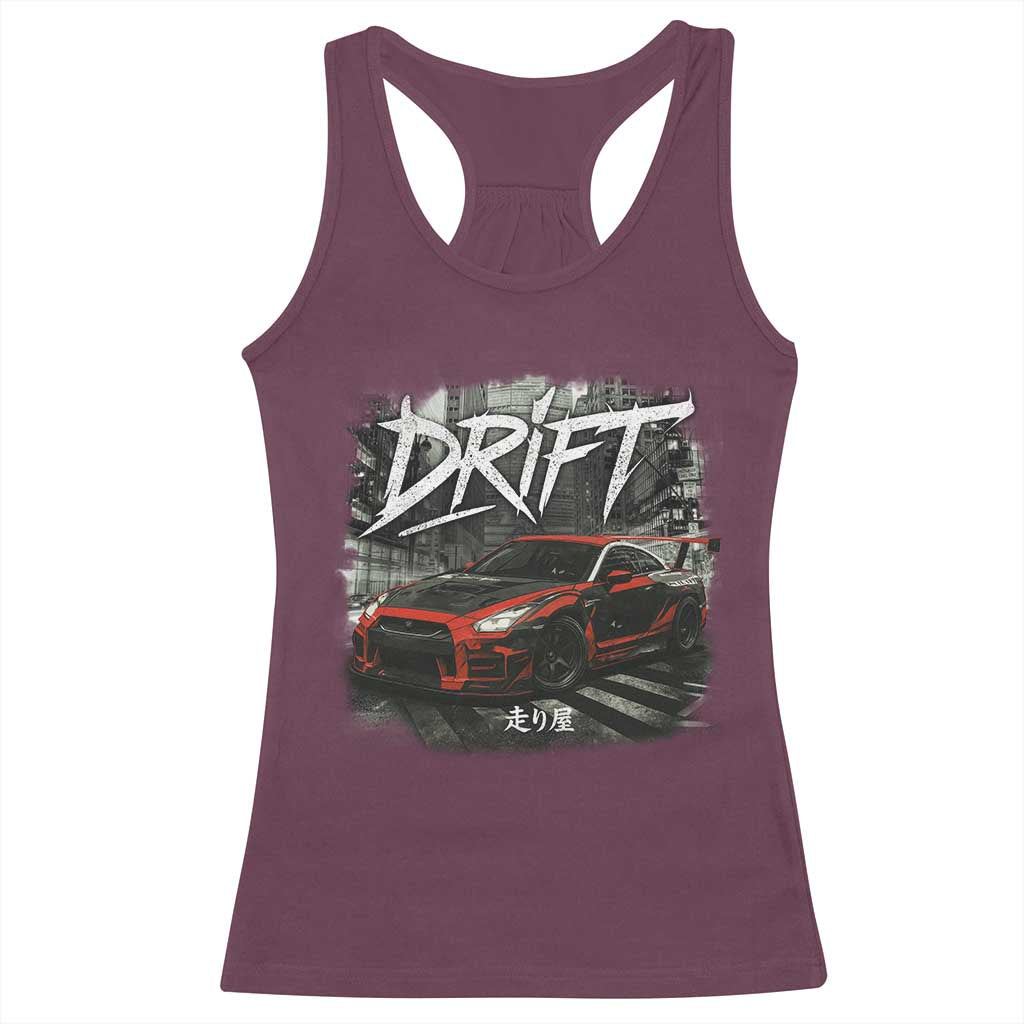 Vintage Japanese Drift Race Car Racerback Tank Top Retro Vintage JDM Tokyo Japan Drifting - Wonder Print Shop