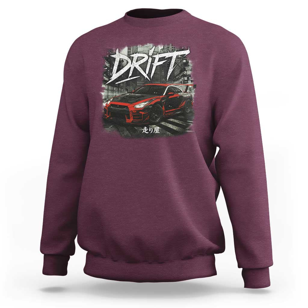Vintage Japanese Drift Race Car Sweatshirt Retro Vintage JDM Tokyo Japan Drifting - Wonder Print Shop