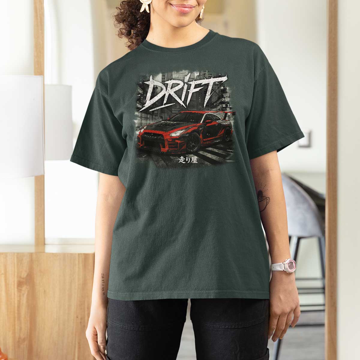 Vintage Japanese Drift Race Car T Shirt For Women Retro Vintage JDM Tokyo Japan Drifting - Wonder Print Shop