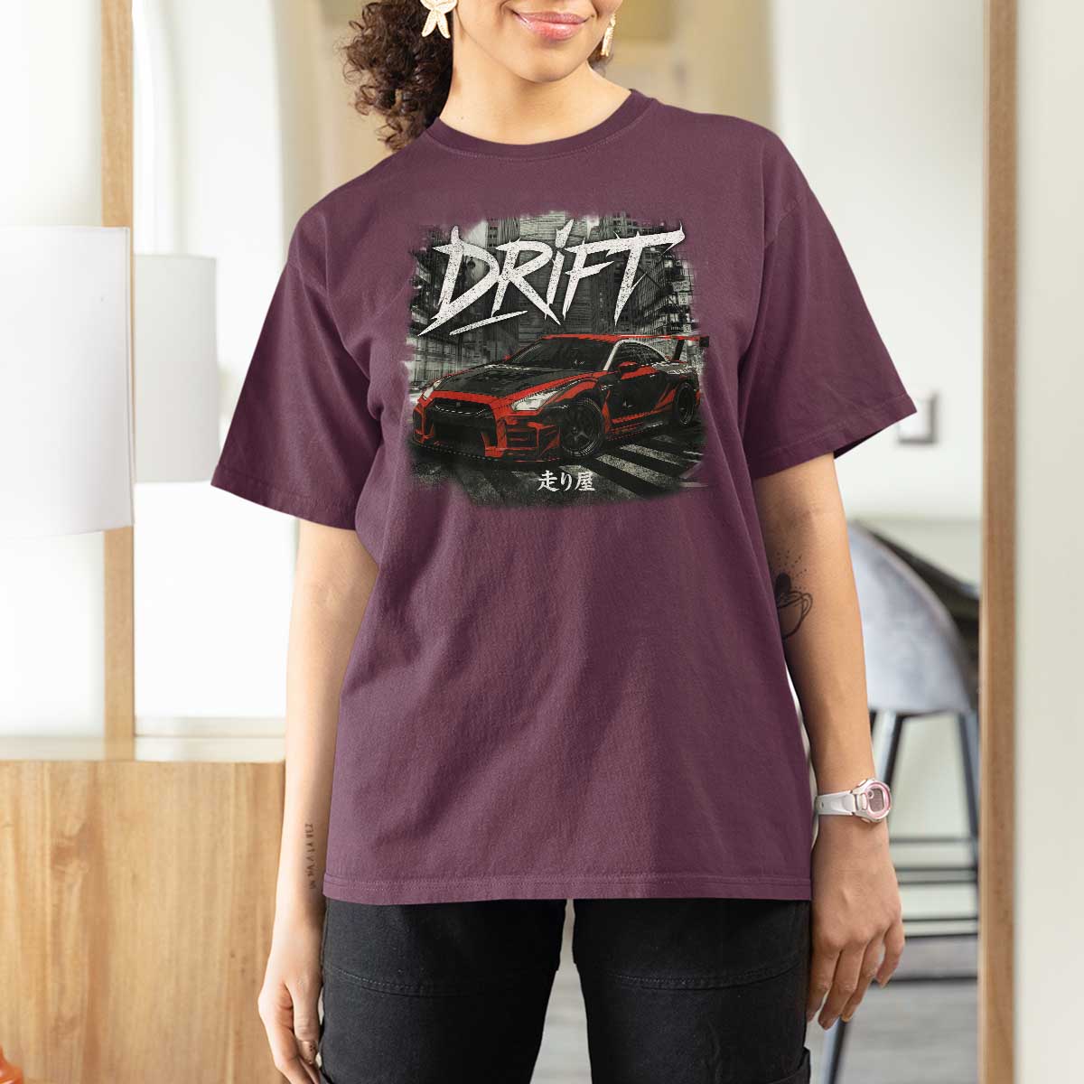 Vintage Japanese Drift Race Car T Shirt For Women Retro Vintage JDM Tokyo Japan Drifting - Wonder Print Shop