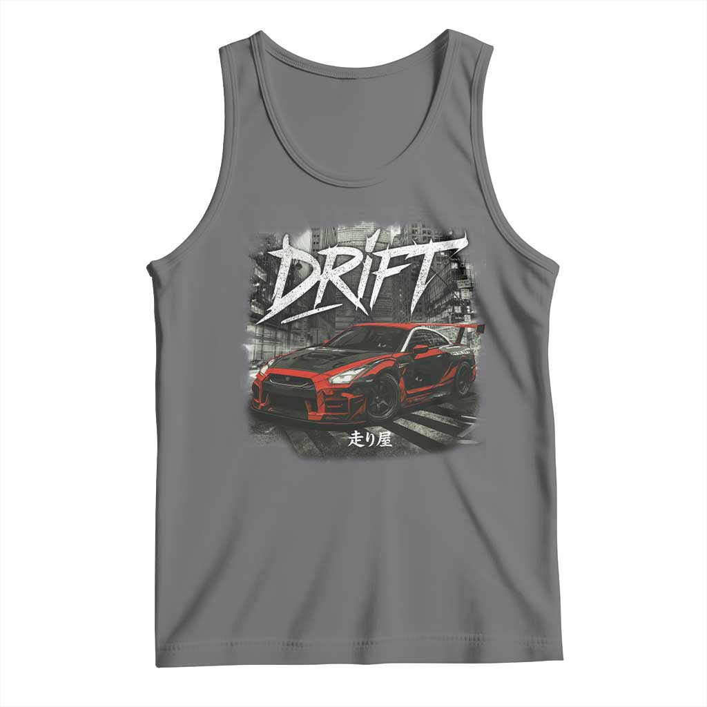 Vintage Japanese Drift Race Car Tank Top Retro Vintage JDM Tokyo Japan Drifting - Wonder Print Shop