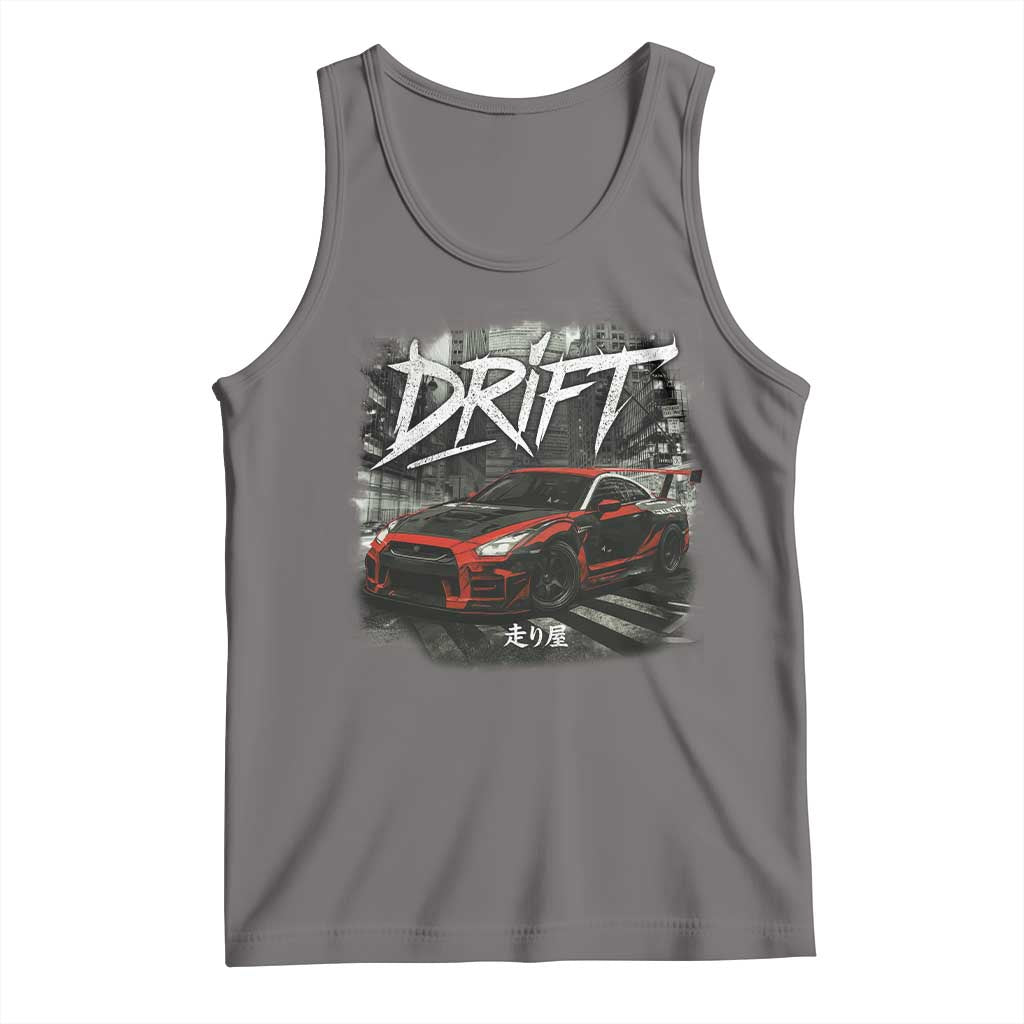 Vintage Japanese Drift Race Car Tank Top Retro Vintage JDM Tokyo Japan Drifting - Wonder Print Shop