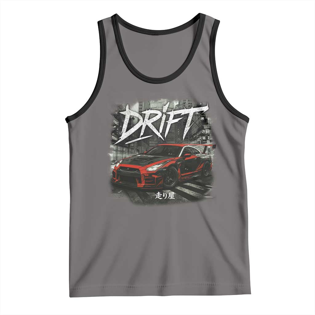 Vintage Japanese Drift Race Car Tank Top Retro Vintage JDM Tokyo Japan Drifting - Wonder Print Shop