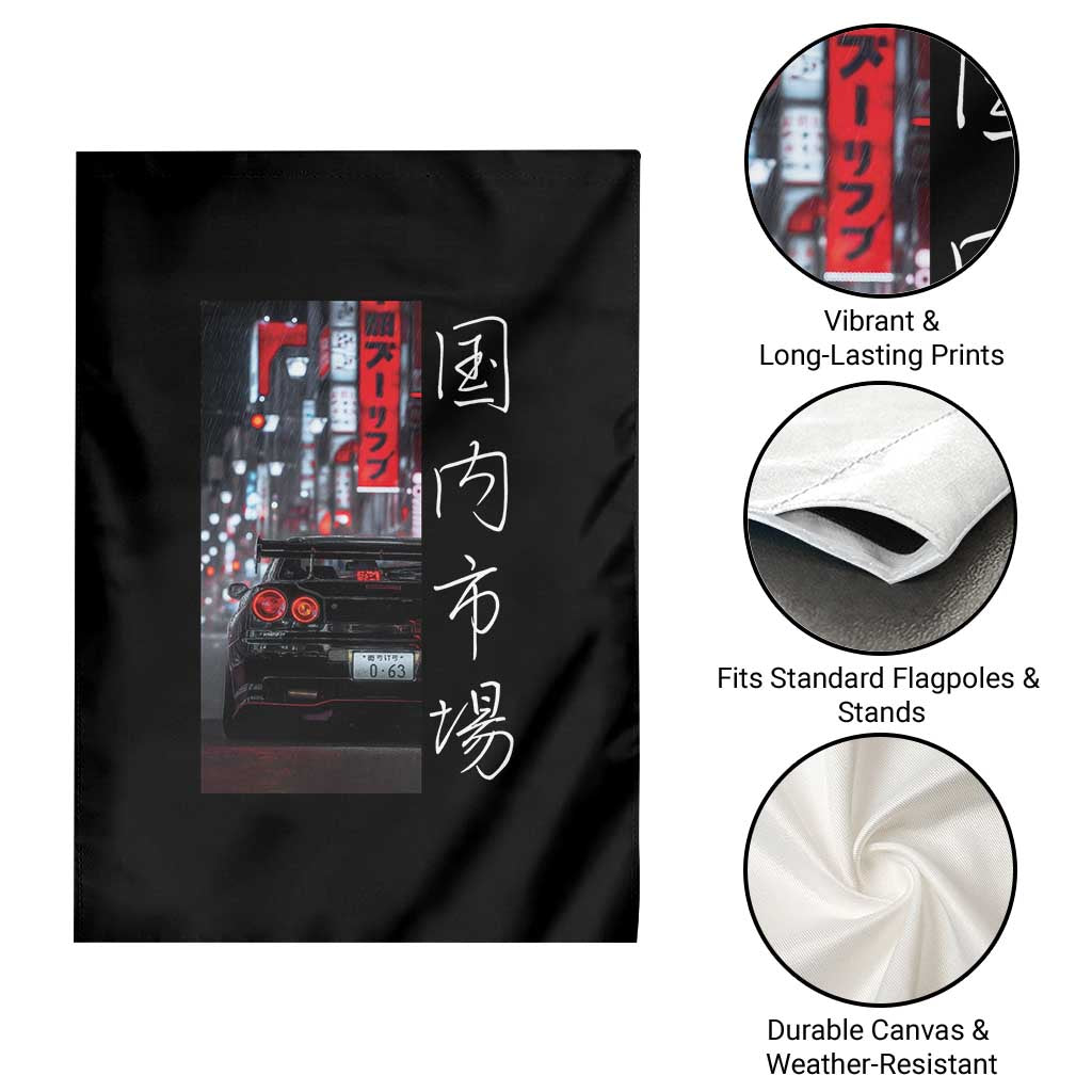 Distress JDM Drift Car Garden Flag Distress Japanese Automotive Tuning Car - Wonder Print Shop