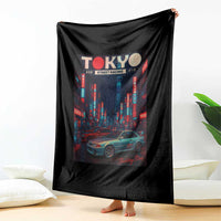 Distress JDM Tokyo Japan Drift Race Car Throw Blanket Retro Vintage Japanese Graphic - Wonder Print Shop
