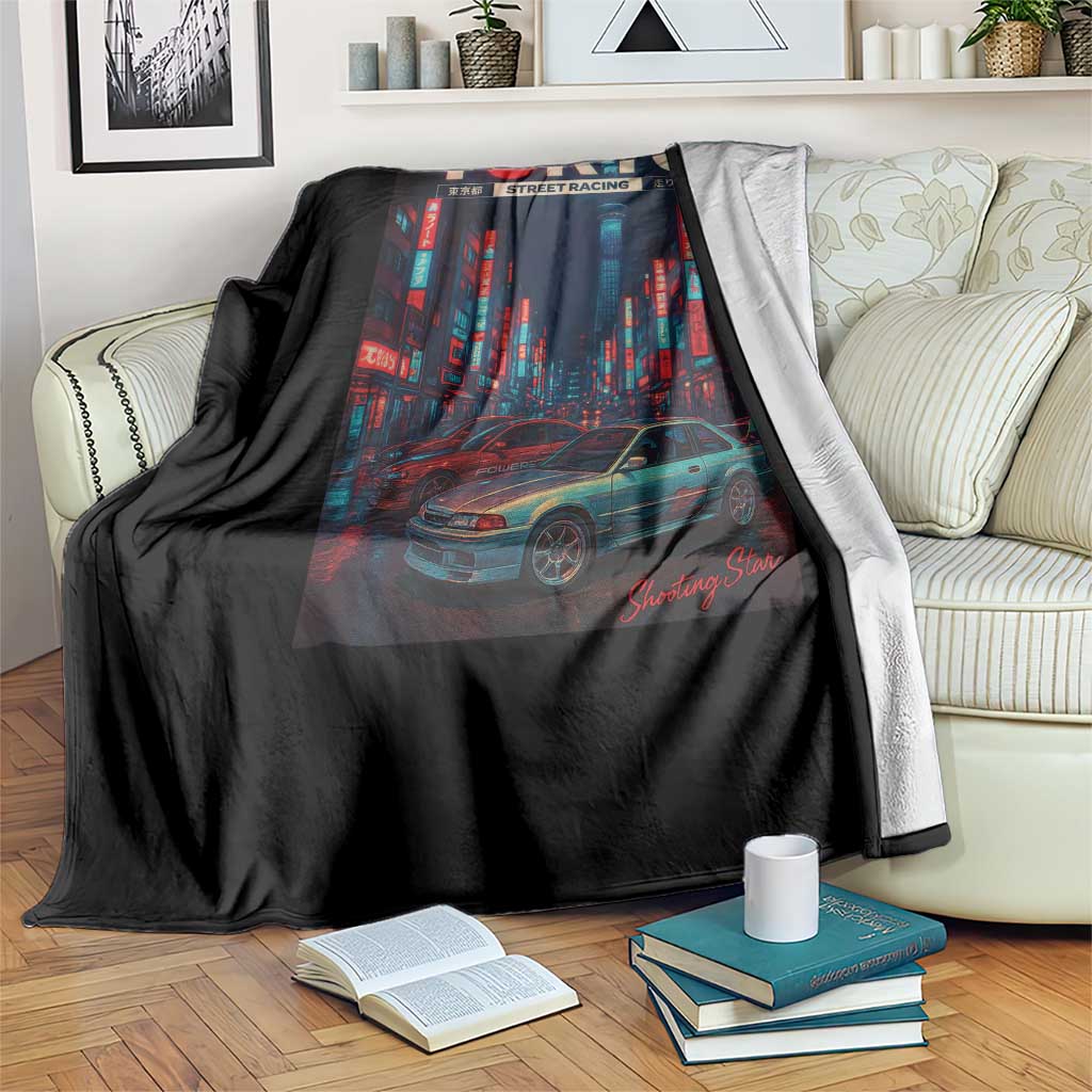 Distress JDM Tokyo Japan Drift Race Car Throw Blanket Retro Vintage Japanese Graphic - Wonder Print Shop