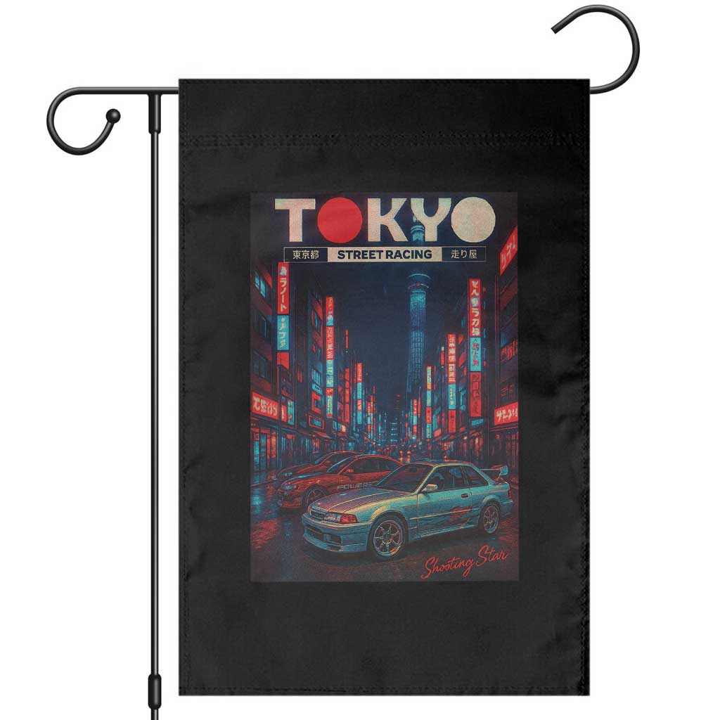 Distress JDM Tokyo Japan Drift Race Car Garden Flag Retro Vintage Japanese Graphic - Wonder Print Shop