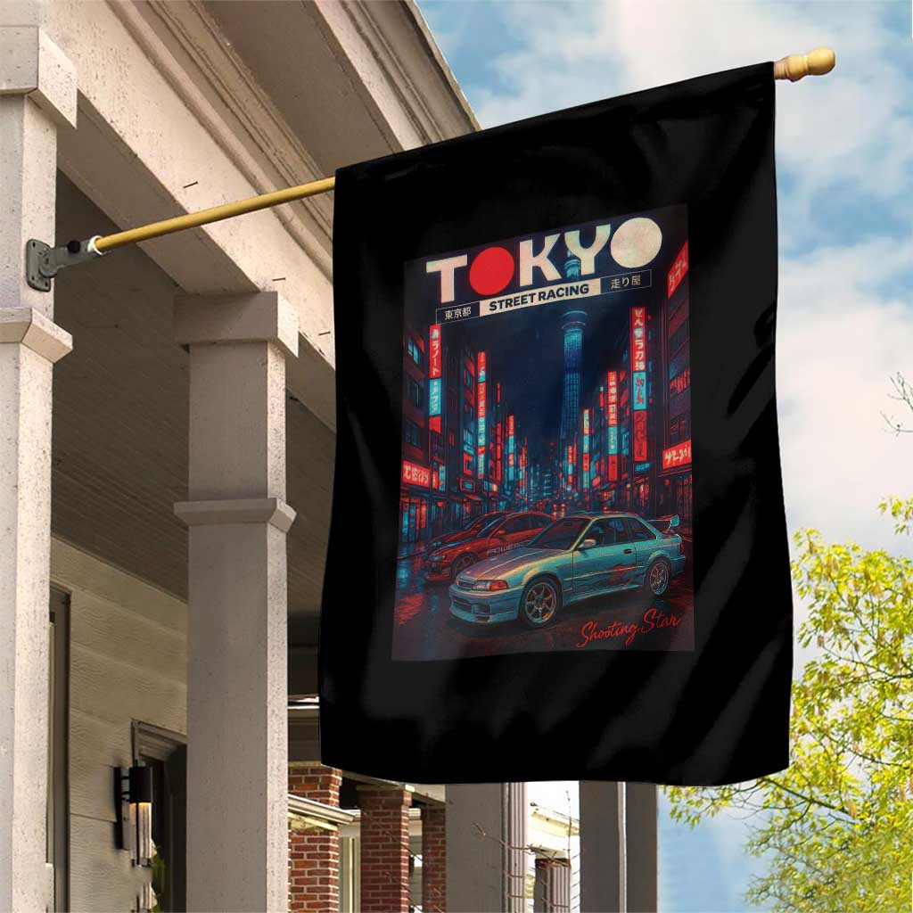 Distress JDM Tokyo Japan Drift Race Car Garden Flag Retro Vintage Japanese Graphic - Wonder Print Shop