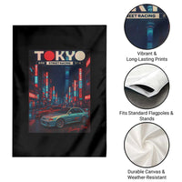 Distress JDM Tokyo Japan Drift Race Car Garden Flag Retro Vintage Japanese Graphic - Wonder Print Shop