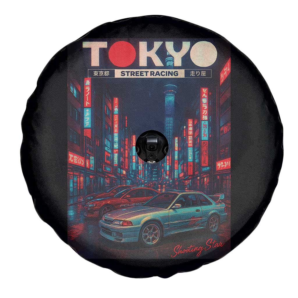 Distress JDM Tokyo Japan Drift Race Car Spare Tire Cover Retro Vintage Japanese Graphic - Wonder Print Shop
