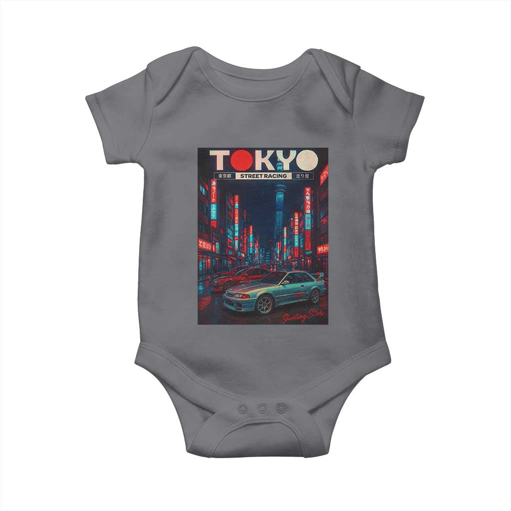Distress JDM Tokyo Japan Drift Race Car Baby Onesie Retro Vintage Japanese Graphic - Wonder Print Shop