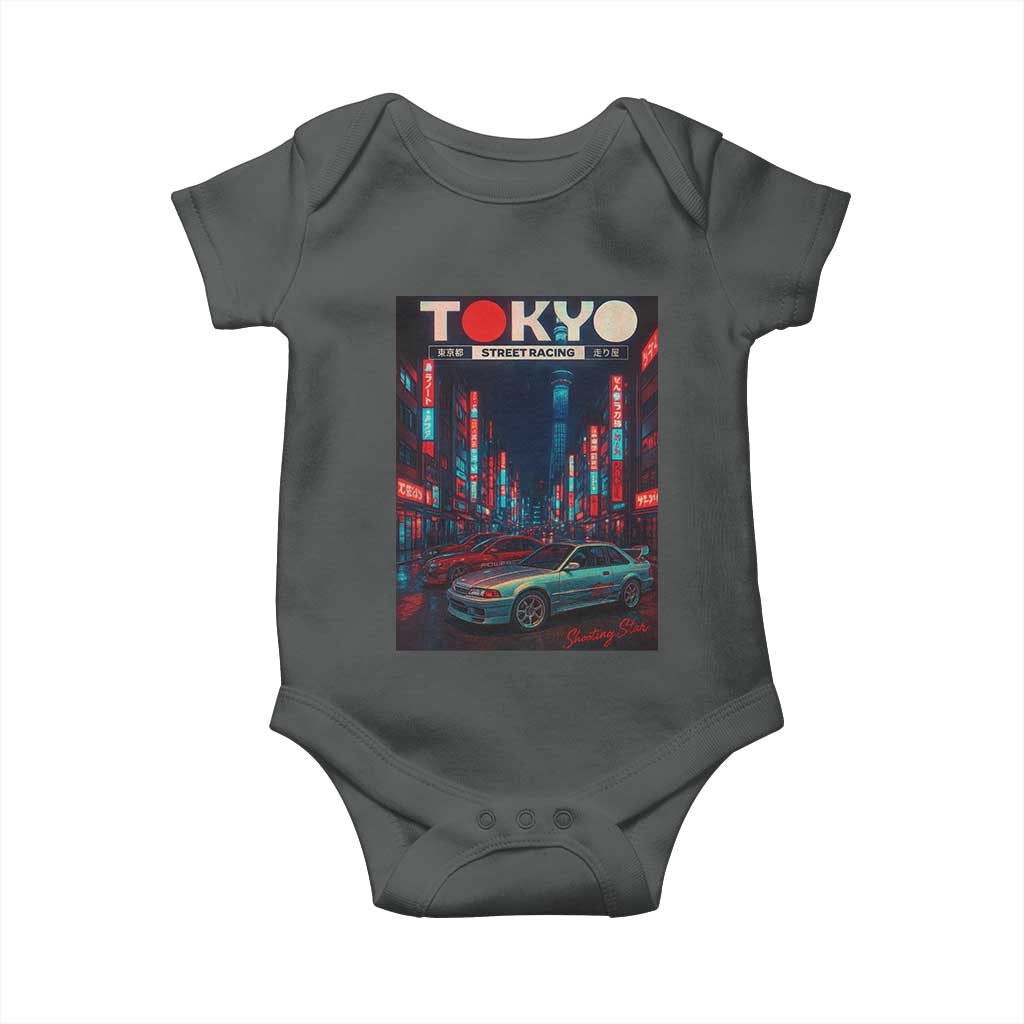 Distress JDM Tokyo Japan Drift Race Car Baby Onesie Retro Vintage Japanese Graphic - Wonder Print Shop