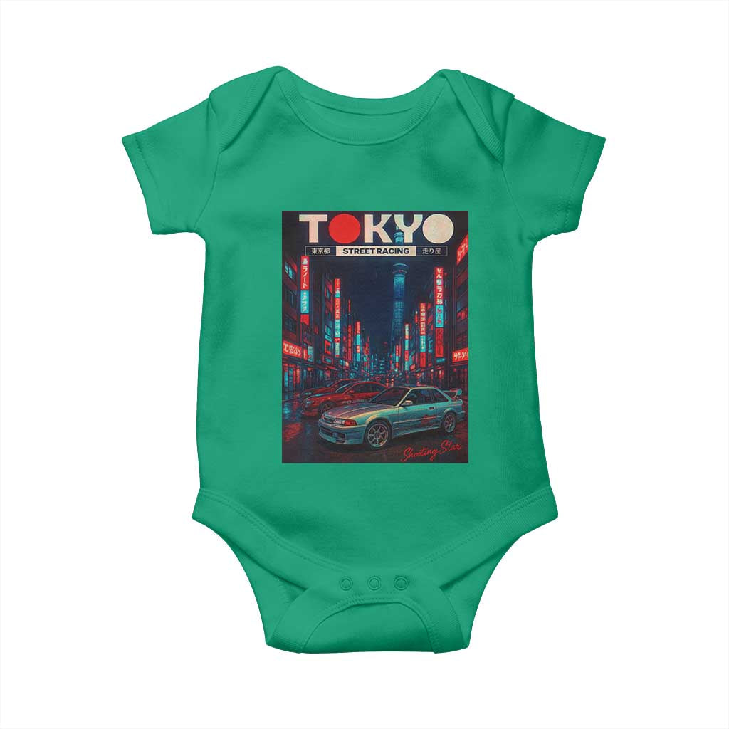 Distress JDM Tokyo Japan Drift Race Car Baby Onesie Retro Vintage Japanese Graphic - Wonder Print Shop