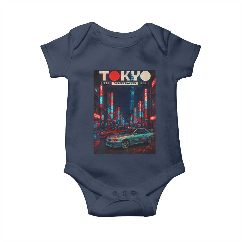 Distress JDM Tokyo Japan Drift Race Car Baby Onesie Retro Vintage Japanese Graphic - Wonder Print Shop