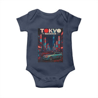 Distress JDM Tokyo Japan Drift Race Car Baby Onesie Retro Vintage Japanese Graphic - Wonder Print Shop