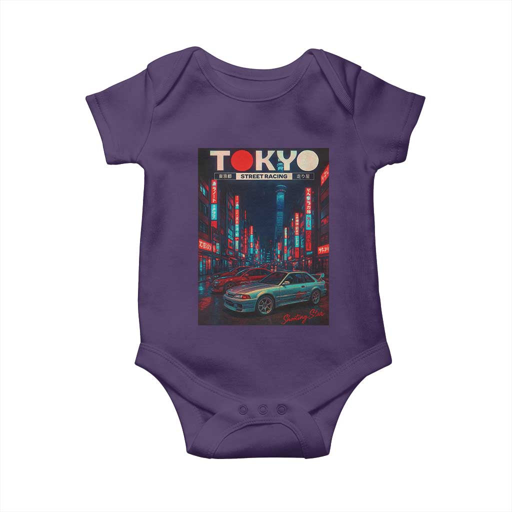 Distress JDM Tokyo Japan Drift Race Car Baby Onesie Retro Vintage Japanese Graphic - Wonder Print Shop