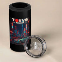 Distress JDM Tokyo Japan Drift Race Car 4 in 1 Can Cooler Tumbler Retro Vintage Japanese Graphic - Wonder Print Shop