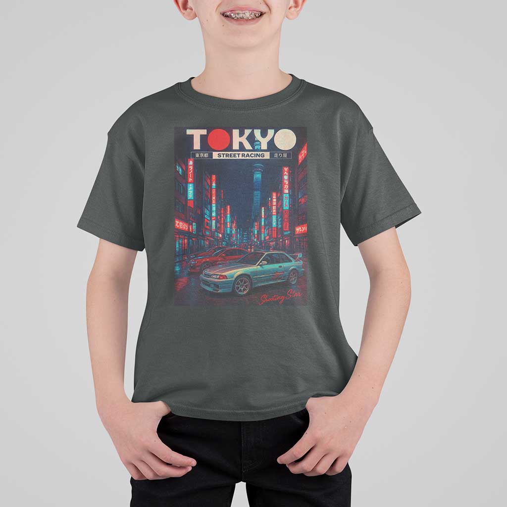 Distress JDM Tokyo Japan Drift Race Car T Shirt For Kid Retro Vintage Japanese Graphic - Wonder Print Shop