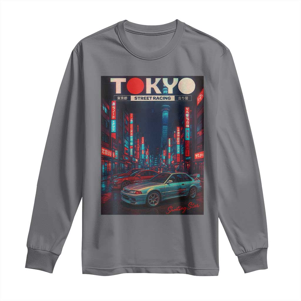 Distress JDM Tokyo Japan Drift Race Car Long Sleeve Shirt Retro Vintage Japanese Graphic - Wonder Print Shop