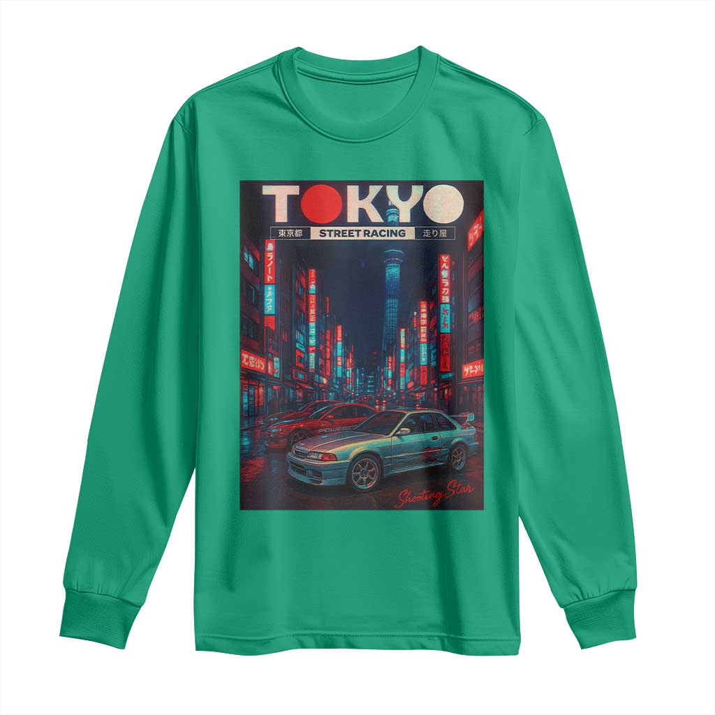 Distress JDM Tokyo Japan Drift Race Car Long Sleeve Shirt Retro Vintage Japanese Graphic - Wonder Print Shop