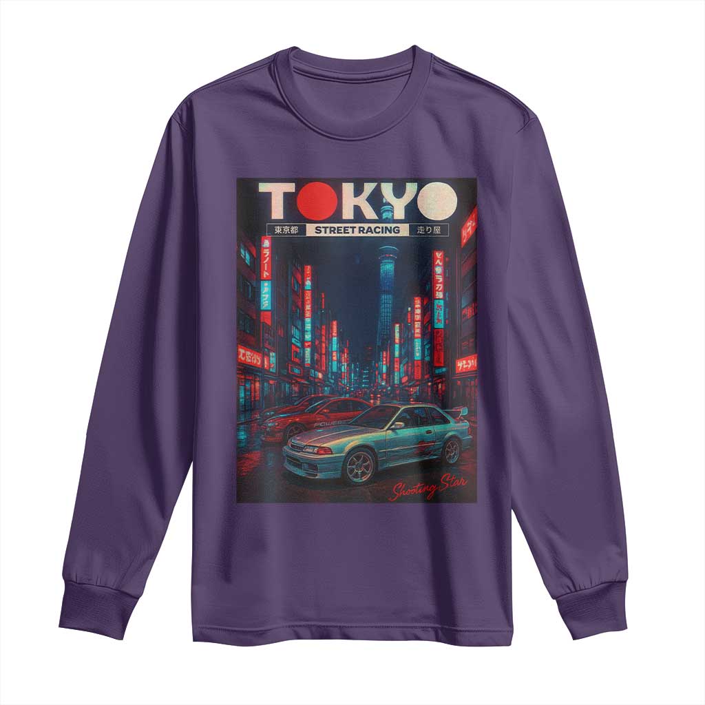 Distress JDM Tokyo Japan Drift Race Car Long Sleeve Shirt Retro Vintage Japanese Graphic - Wonder Print Shop