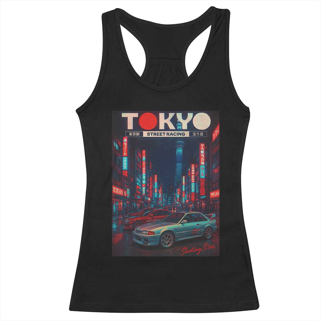 Distress JDM Tokyo Japan Drift Race Car Racerback Tank Top Retro Vintage Japanese Graphic - Wonder Print Shop
